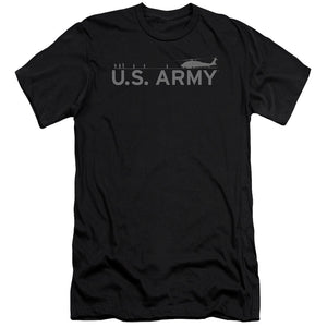 AN OFFCIALLY LICENSED ARMY HELICOPTER MEN'S PREMIUM SLIM FIT T-SHIRT BLACK