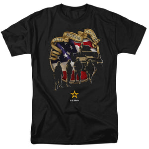 AN OFFCIALLY LICENSED ARMY DUTY HONOR COUNTRY MEN'S REGULAR FIT T-SHIRT BLACK