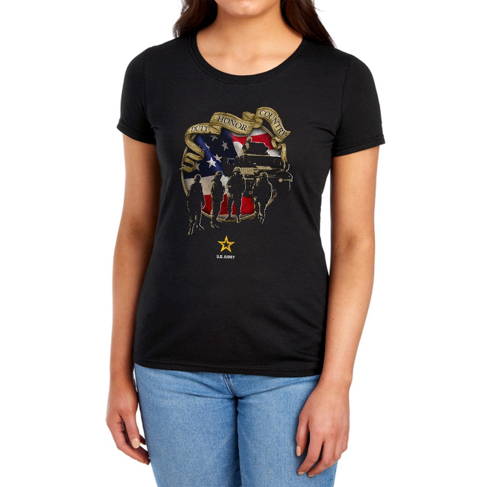 Army Duty Honor Country Licensed Women's T-Shirt Regular Fit SM-2X