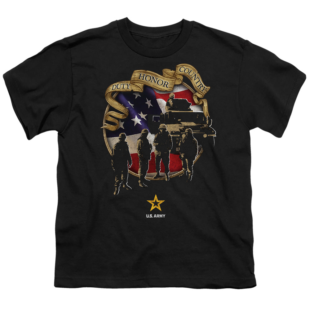 Army Duty Honor Country Licensed Kid's T-Shirt (Ages 4-7) XS-XL