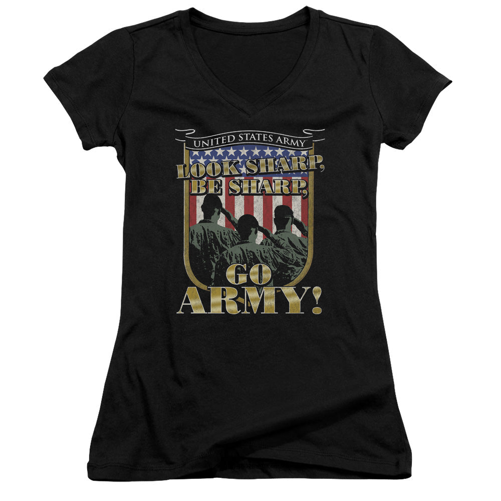 Army Go Army Licensed Women's T-Shirt Juniors V-Neck SM