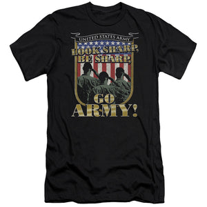 AN OFFCIALLY LICENSED ARMY GO ARMY MEN'S PREMIUM SLIM FIT T-SHIRT BLACK