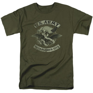 AN OFFCIALLY LICENSED ARMY UNION EAGLE MEN'S REGULAR FIT T-SHIRT MILITARY GREEN