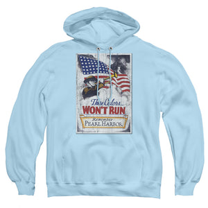 AN OFFCIALLY LICENSED ARMY PEARL HARBOR ADULT UNISEX PULLOVER HOODIE LIGHT BLUE