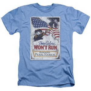 AN OFFCIALLY LICENSED ARMY PEARL HARBOR MEN'S HEATHER T-SHIRT LIGHT BLUE