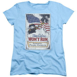 AN OFFCIALLY LICENSED ARMY PEARL HARBOR WOMEN'S REGULAR FIT T-SHIRT LIGHT BLUE