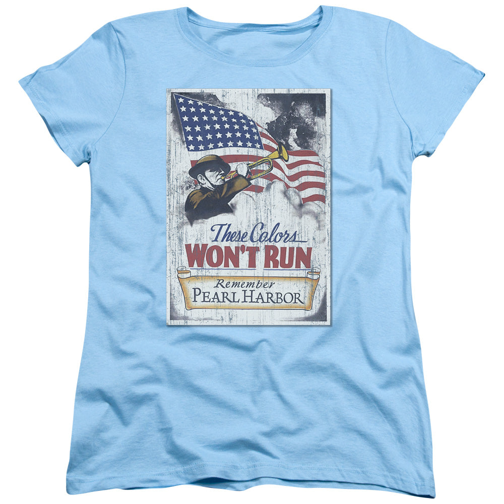 AN OFFCIALLY LICENSED ARMY PEARL HARBOR WOMEN'S REGULAR FIT T-SHIRT LIGHT BLUE
