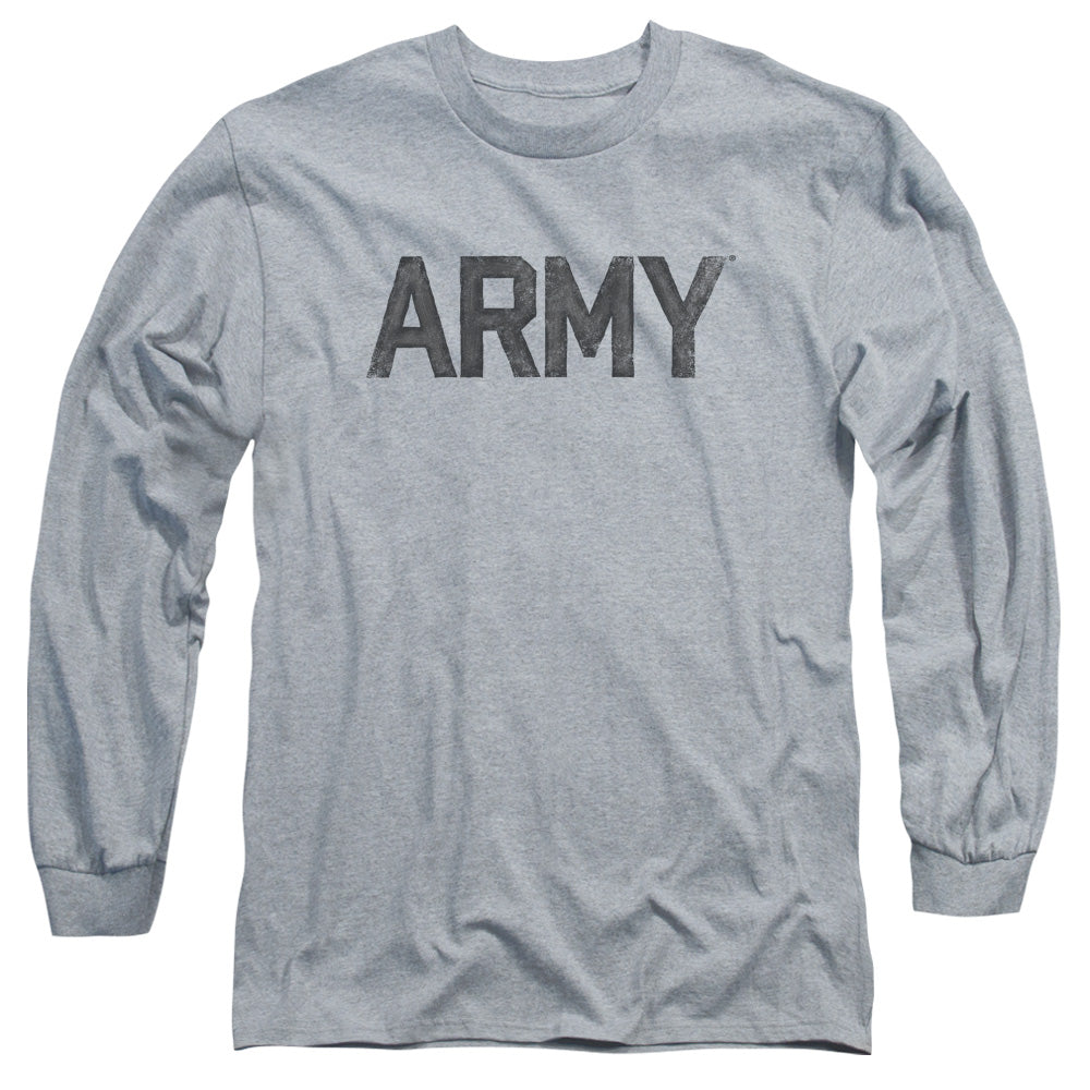 AN OFFCIALLY LICENSED ARMY STAR MEN'S LONG SLEEVE T-SHIRT ATHLETIC HEATHER