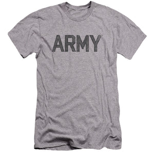 AN OFFCIALLY LICENSED ARMY STAR MEN'S PREMIUM SLIM FIT T-SHIRT ATHLETIC HEATHER