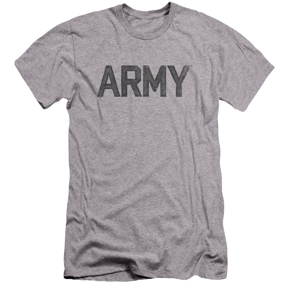 AN OFFCIALLY LICENSED ARMY STAR MEN'S PREMIUM SLIM FIT T-SHIRT ATHLETIC HEATHER