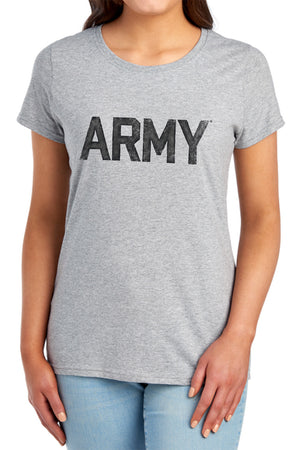 AN OFFCIALLY LICENSED ARMY STAR WOMEN'S REGULAR FIT T-SHIRT ATHLETIC HEATHER