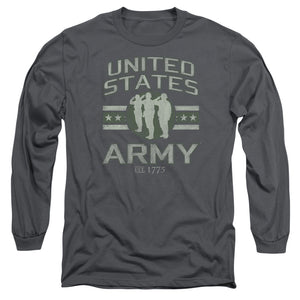 AN OFFCIALLY LICENSED ARMY UNITED STATES ARMY MEN'S LONG SLEEVE T-SHIRT CHARCOAL