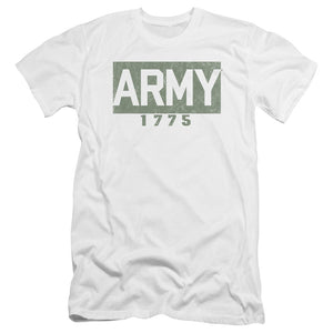 AN OFFCIALLY LICENSED ARMY BLOCK MEN'S PREMIUM SLIM FIT T-SHIRT WHITE