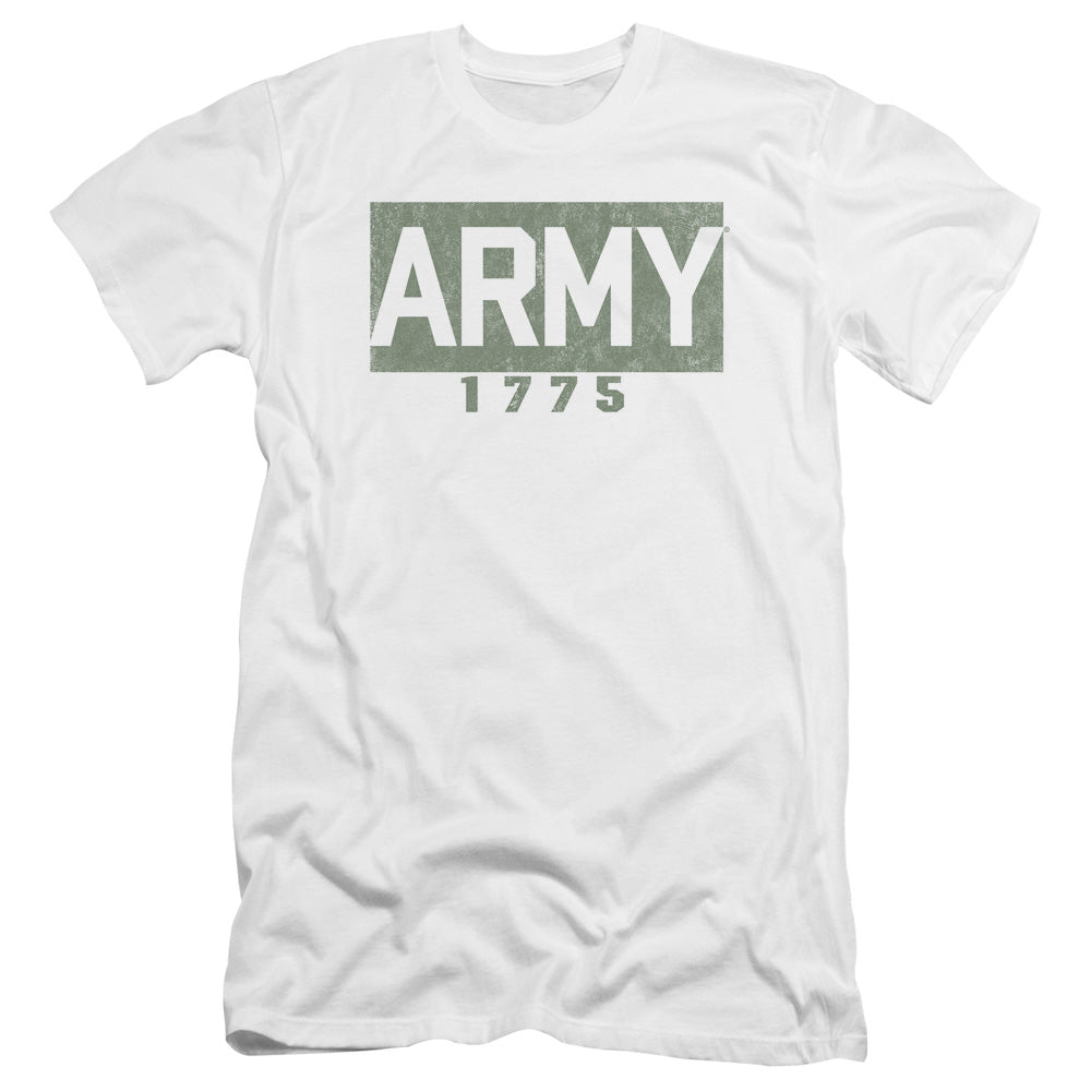 AN OFFCIALLY LICENSED ARMY BLOCK MEN'S PREMIUM SLIM FIT T-SHIRT WHITE