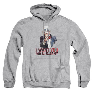 AN OFFCIALLY LICENSED ARMY I WANT YOU ADULT UNISEX PULLOVER HOODIE ATHLETIC HEATHER
