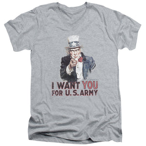 AN OFFCIALLY LICENSED ARMY I WANT YOU MEN'S V-NECK T-SHIRT ATHLETIC HEATHER