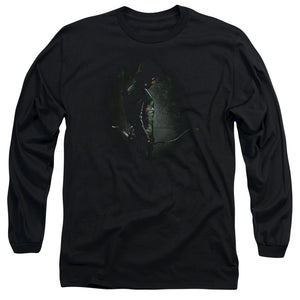 AN OFFCIALLY LICENSED ARROW IN THE SHADOWS MEN'S LONG SLEEVE T-SHIRT BLACK
