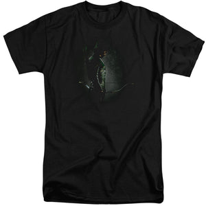 AN OFFCIALLY LICENSED ARROW IN THE SHADOWS MEN'S TALL FIT T-SHIRT BLACK