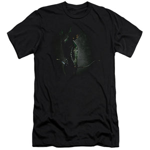 AN OFFCIALLY LICENSED ARROW IN THE SHADOWS MEN'S PREMIUM SLIM FIT T-SHIRT BLACK