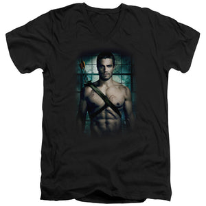 AN OFFCIALLY LICENSED ARROW SHIRTLESS MEN'S V-NECK T-SHIRT BLACK