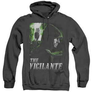 AN OFFCIALLY LICENSED ARROW STAR CITY DEFENDER ADULT UNISEX HEATHER PULLOVER HOODIE BLACK