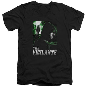 AN OFFCIALLY LICENSED ARROW STAR CITY DEFENDER MEN'S V-NECK T-SHIRT BLACK