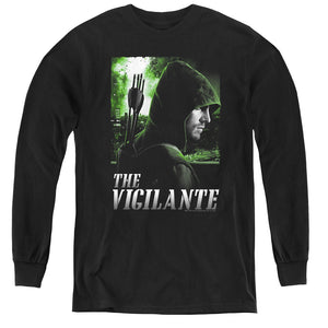AN OFFCIALLY LICENSED ARROW STAR CITY DEFENDER YOUTH LONG SLEEVE T-SHIRT BLACK