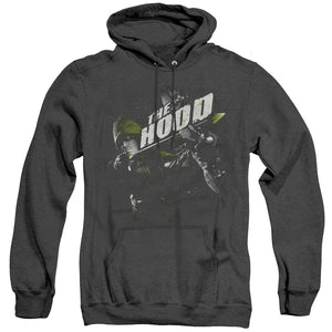 AN OFFCIALLY LICENSED ARROW TAKE AIM ADULT UNISEX HEATHER PULLOVER HOODIE BLACK