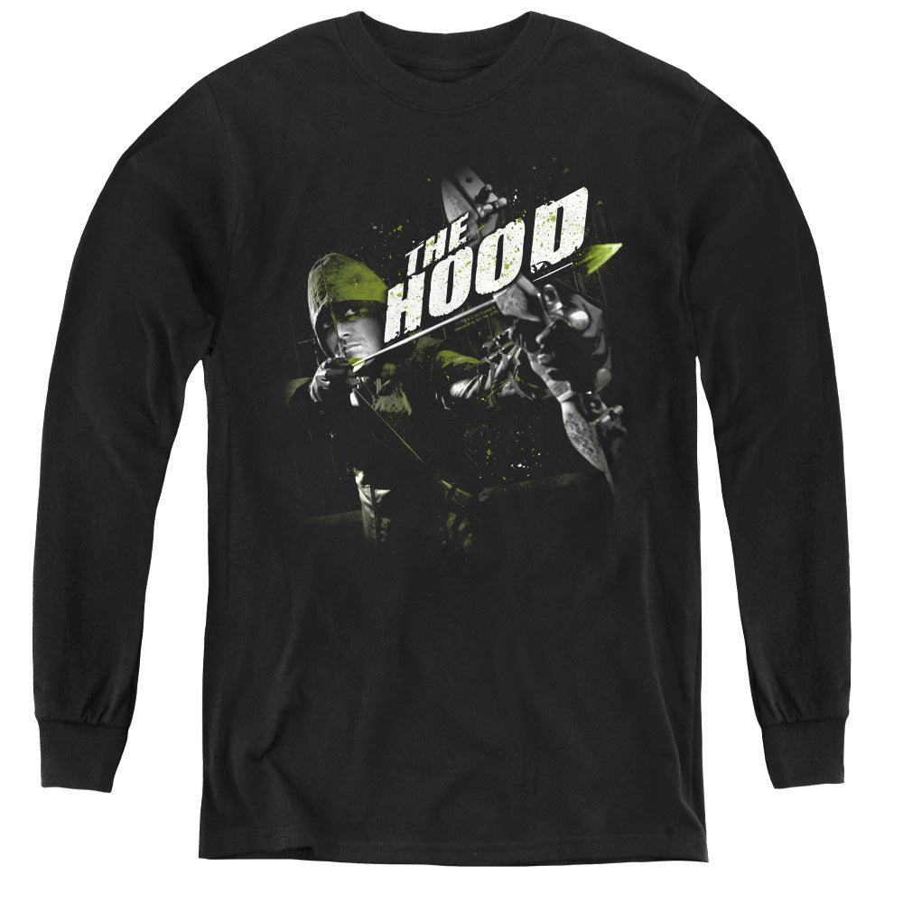AN OFFCIALLY LICENSED ARROW TAKE AIM YOUTH LONG SLEEVE T-SHIRT BLACK