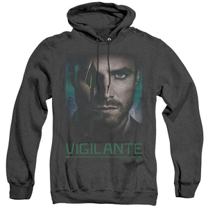 AN OFFCIALLY LICENSED ARROW GOOD EYE ADULT UNISEX HEATHER PULLOVER HOODIE BLACK