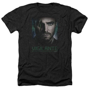 AN OFFCIALLY LICENSED ARROW GOOD EYE MEN'S HEATHER T-SHIRT CHARCOAL
