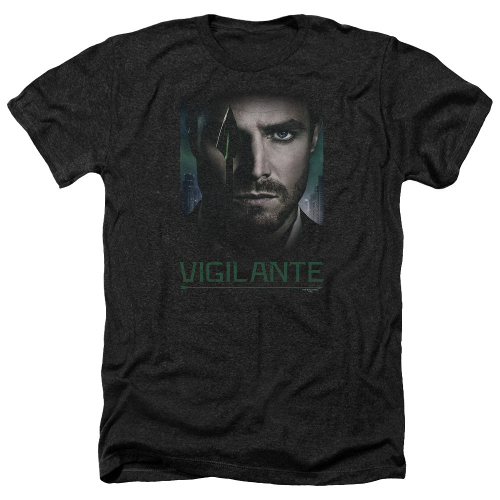 AN OFFCIALLY LICENSED ARROW GOOD EYE MEN'S HEATHER T-SHIRT CHARCOAL