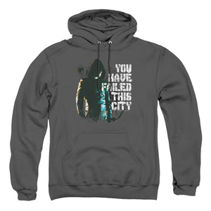 AN OFFCIALLY LICENSED ARROW YOU HAVE FAILED ADULT UNISEX PULLOVER HOODIE CHARCOAL