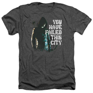 AN OFFCIALLY LICENSED ARROW YOU HAVE FAILED MEN'S HEATHER T-SHIRT CHARCOAL