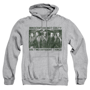 AN OFFCIALLY LICENSED ARROW NOT GUILTY ADULT UNISEX PULLOVER HOODIE ATHLETIC HEATHER
