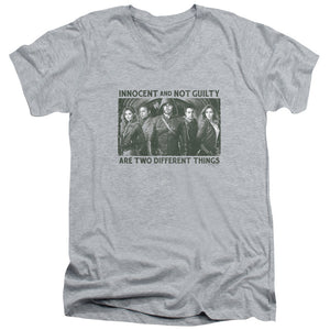 AN OFFCIALLY LICENSED ARROW NOT GUILTY MEN'S V-NECK T-SHIRT ATHLETIC HEATHER