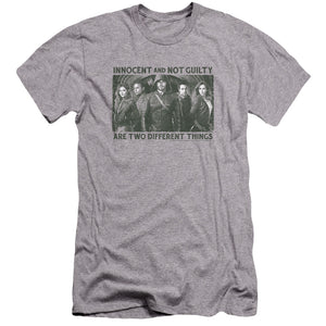 AN OFFCIALLY LICENSED ARROW NOT GUILTY MEN'S PREMIUM SLIM FIT T-SHIRT ATHLETIC HEATHER