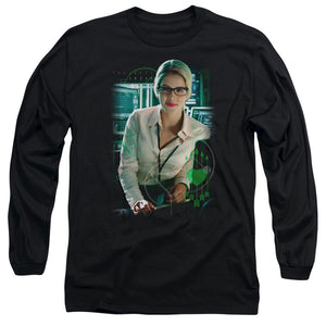 AN OFFCIALLY LICENSED ARROW FELICITY SMOAK MEN'S LONG SLEEVE T-SHIRT BLACK
