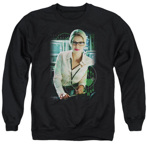 AN OFFCIALLY LICENSED ARROW FELICITY SMOAK ADULT UNISEX CREWNECK SWEATSHIRT BLACK