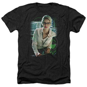 AN OFFCIALLY LICENSED ARROW FELICITY SMOAK MEN'S HEATHER T-SHIRT CHARCOAL