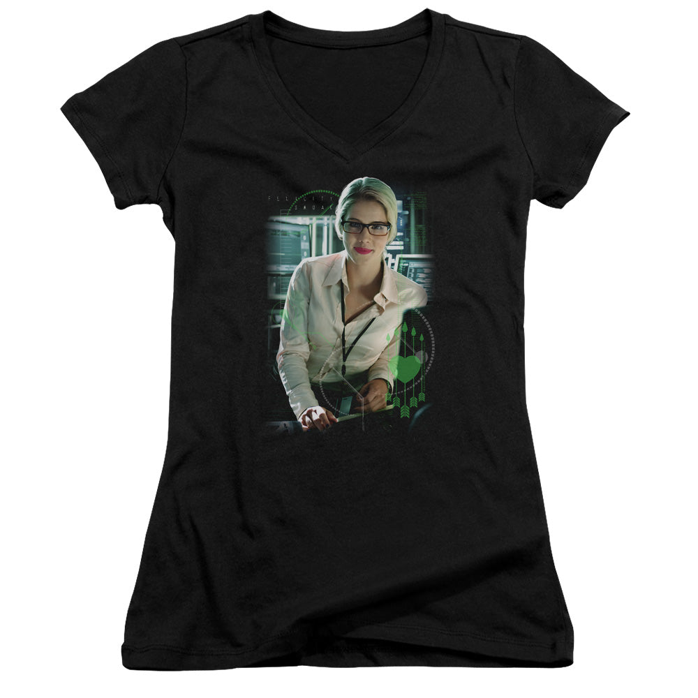 Arrow Felicity Smoak Licensed Women's T-Shirt Juniors V-Neck SM