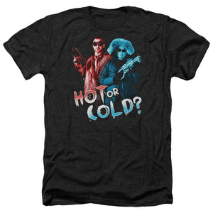 AN OFFCIALLY LICENSED ARROW HOT OR COLD MEN'S HEATHER T-SHIRT CHARCOAL