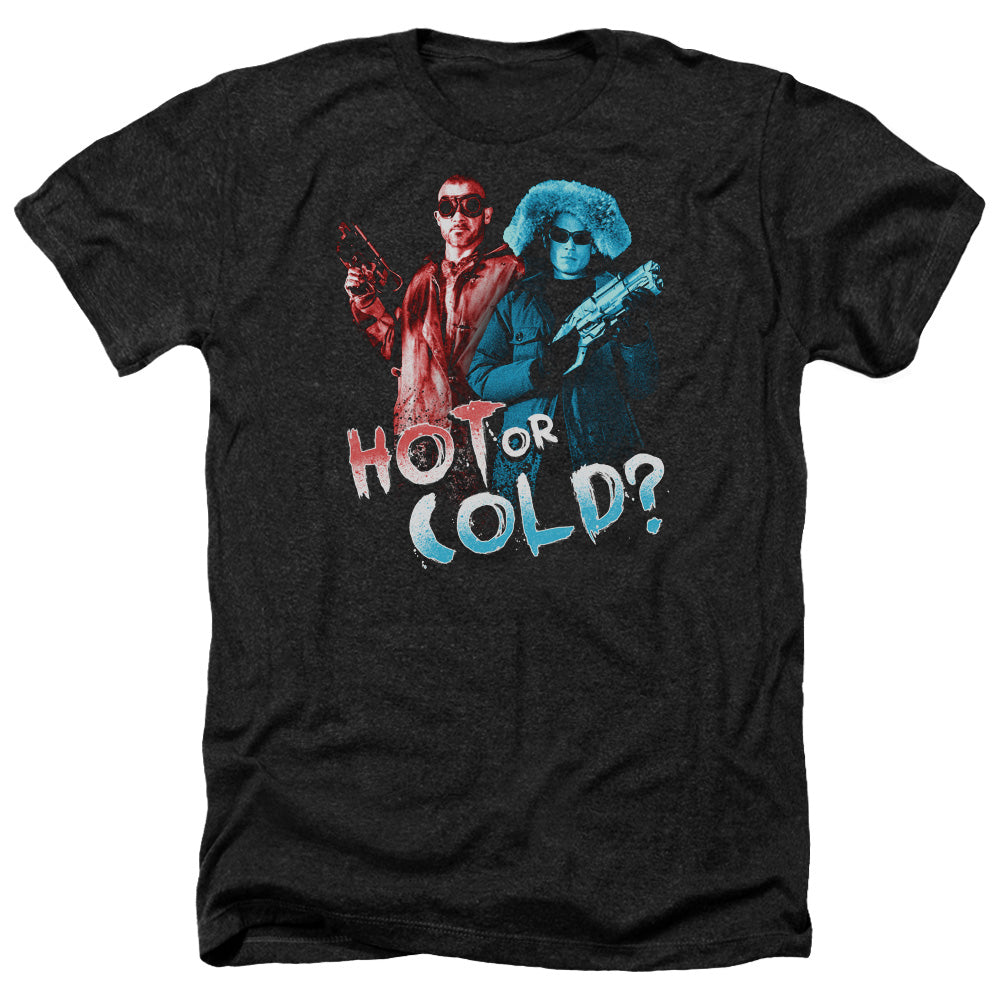 AN OFFCIALLY LICENSED ARROW HOT OR COLD MEN'S HEATHER T-SHIRT CHARCOAL