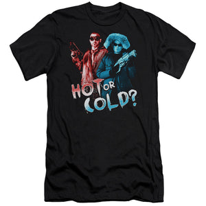 AN OFFCIALLY LICENSED ARROW HOT OR COLD MEN'S PREMIUM SLIM FIT T-SHIRT BLACK