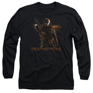 AN OFFCIALLY LICENSED ARROW DEATHSTROKE MEN'S LONG SLEEVE T-SHIRT BLACK