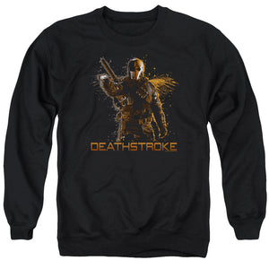 AN OFFCIALLY LICENSED ARROW DEATHSTROKE ADULT UNISEX CREWNECK SWEATSHIRT BLACK