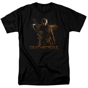 AN OFFCIALLY LICENSED ARROW DEATHSTROKE MEN'S REGULAR FIT T-SHIRT BLACK