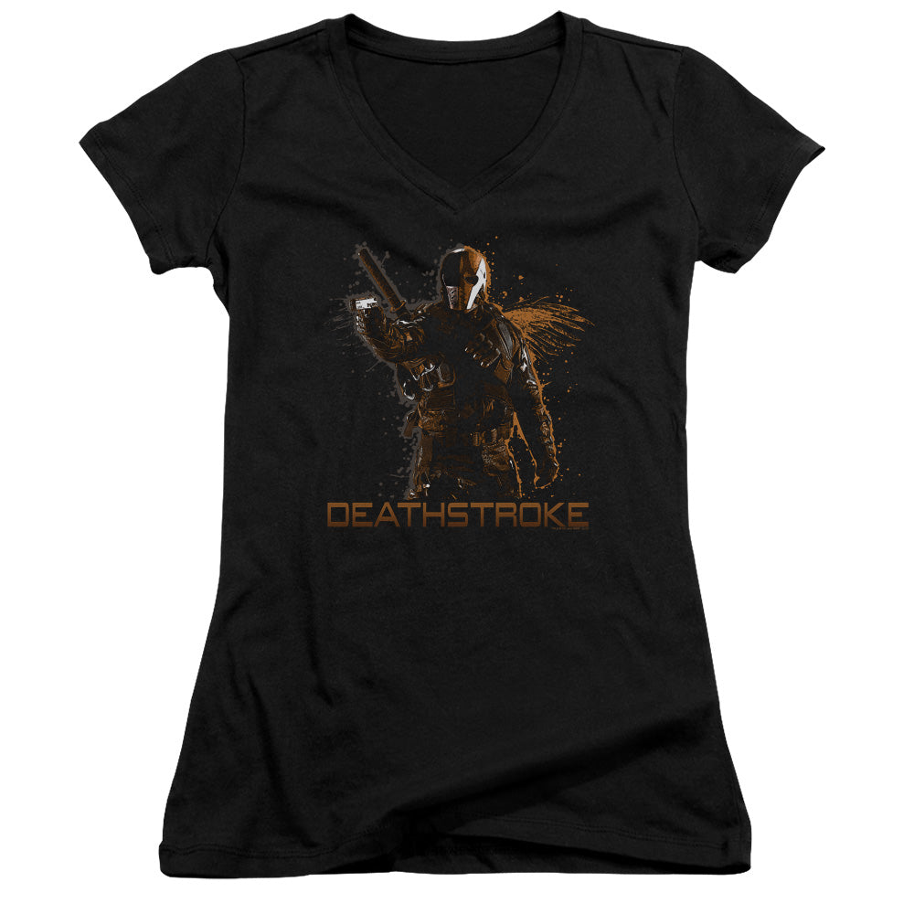 Arrow Deathstroke Licensed Women's T-Shirt Juniors V-Neck SM