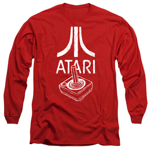 AN OFFCIALLY LICENSED ATARI JOYSTICK LOGO MEN'S LONG SLEEVE T-SHIRT RED
