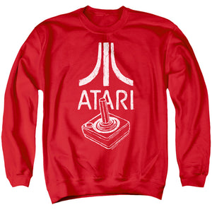 AN OFFCIALLY LICENSED ATARI JOYSTICK LOGO ADULT UNISEX CREWNECK SWEATSHIRT RED